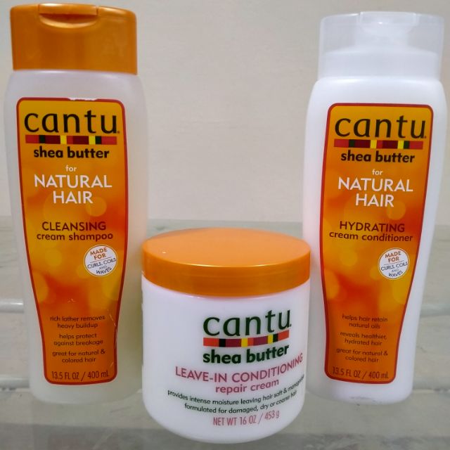 Cantu Shea Butter for Natural Hair set of 3; Shampoo, Conditioner and