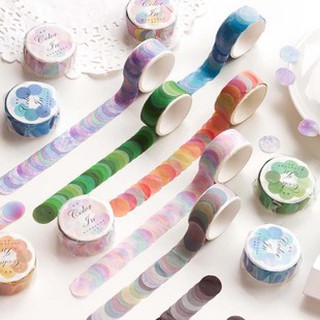 สติ๊กเกอร์ตกแต่งรูปหัวใจแบบม้วน 100ชิ้น masking tape  สติ๊กเกอร์น่ารัก ตกแต่งไดอารี่ สติ๊กเกอร์ไดคัท ลายน่ารักสติ๊กเกอร์