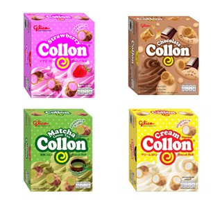 ขนม กูลิโกะ โคลลอน Glico Collon บิสกิต โรล สอดไส้ครีม วานิลา ช็อคโกแลต สตอเบอร์รี่ มัทฉะชาเขียว ขนม ขนมคบเคี้ยว