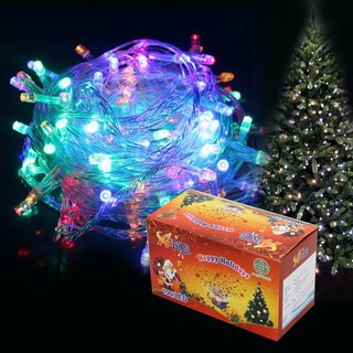   ไฟประดับ ไฟกระพริบ ไฟ led ไฟประดับตกแต่ง 100 LED กระพริบเปลี่ยนสี Happy Holidays รุ่น HappyHolidayLED-07C-Song