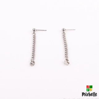 ต่างหูโซ่ จิวหู Stainless Steel แท้ ไม่ลอก ไม่ดำ เครื่องประดับสแตนเลส (รหัส XO)
