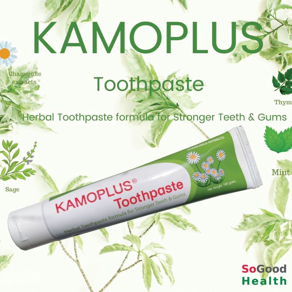 💥EXP 01/09/28💥KAMOPLUS Toothpaste ยาสีฟันแก้ปัญหากลิ่นปาก แผลร้อนใน แผลในปาก 100 กรัม