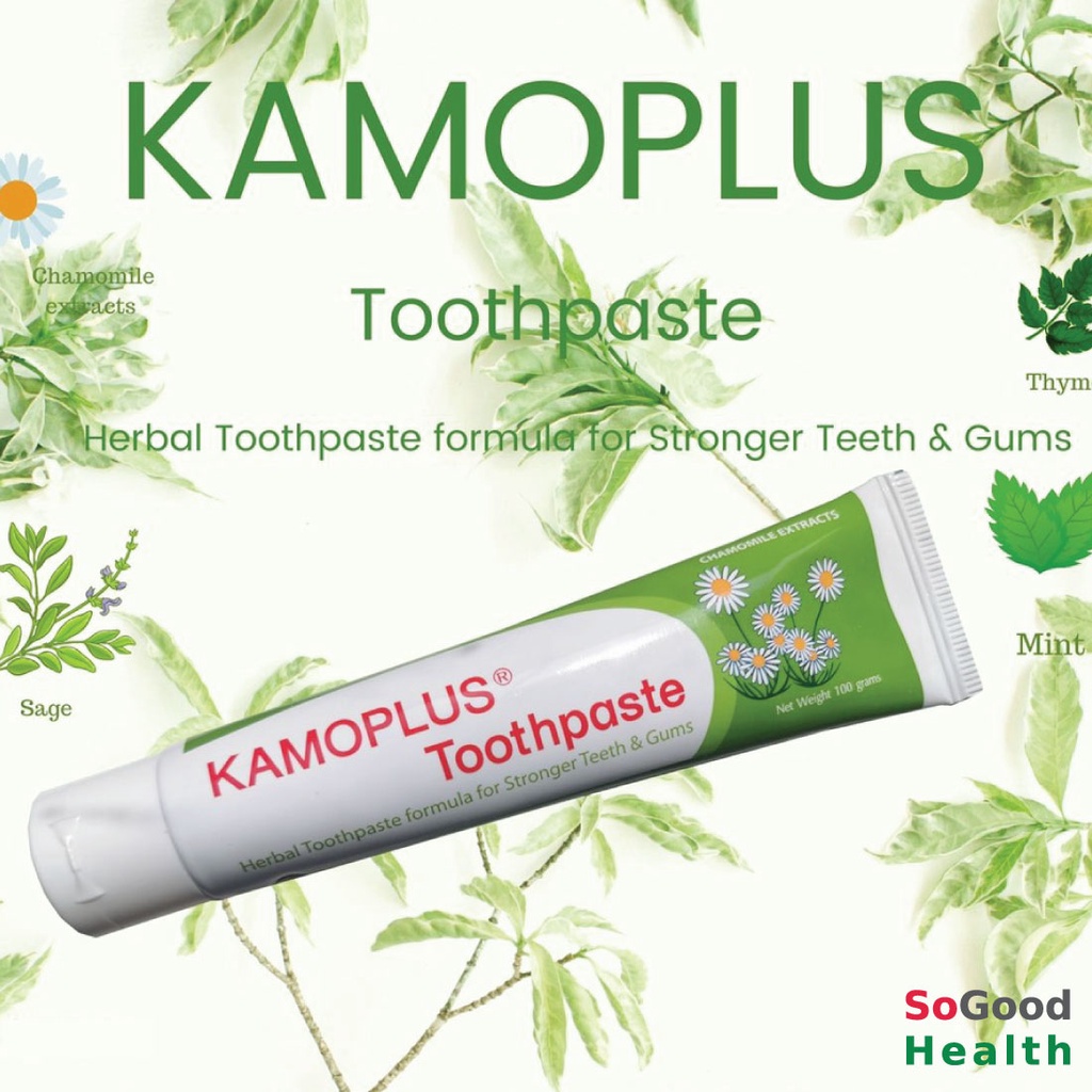 💥EXP 12/25💥KAMOPLUS Toothpaste ยาสีฟันแก้ปัญหากลิ่นปาก แผลร้อนใน แผลในปาก 100 กรัม