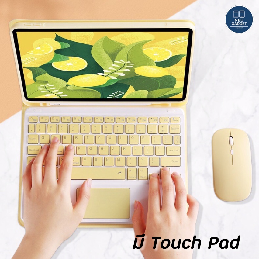 [มี Touch Pad❗] คีย์บอร์ดบลูทูธ สำหรับไอแพด Gen9 Gen8 Gen7 Air5 Air4 Gen6 Gen5 Mini6 เมาส์ไร้สาย เม้าส์บลูทูธ คีย์บอร์ด รูปที่ 8