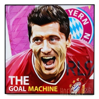 Robert Lewandowski โรเบิร์ต เลวานดอฟสกี Bayern Munich บาเยิร์น มิวนิค รูปภาพ​ติด​ผนัง​ pop art ฟุตบอล​ กรอบรูป​​ ของขวัญ