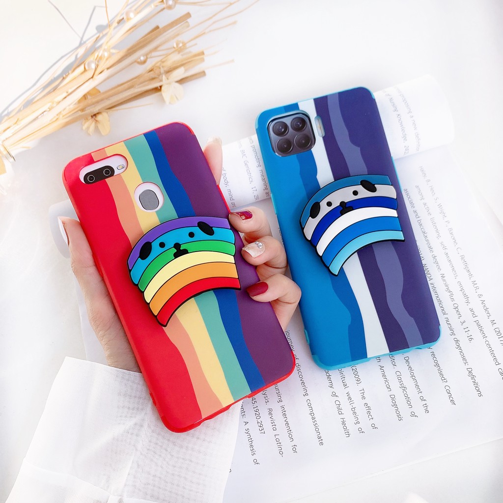 เคสสายรุ้ง+popup OPPO A31 A37 A3s A5s A7 A12 A53 A59 F1s A83 A92 A93 เคสออปโป้ #6