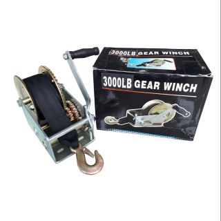 รอกมือหมุน แบบผ้า Hand Winch 3000lb (1,363kg) Belt