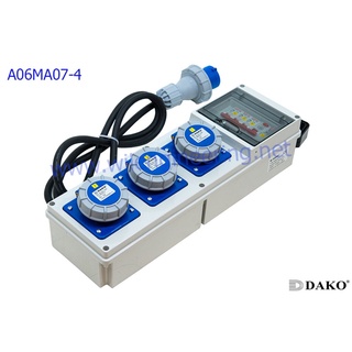 A06MA07-4 กล่องปลั๊กกระจายไฟกันน้ำ 16A 3P IP67 Slope outlet 3