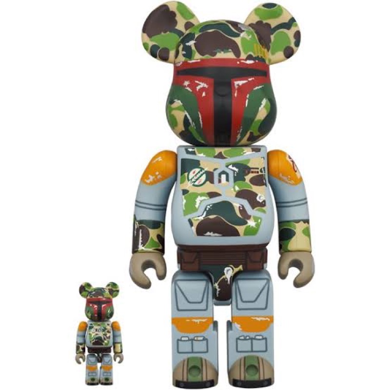 (ใหม่) Bearbrick starwars boba fett bape 400% + 100%