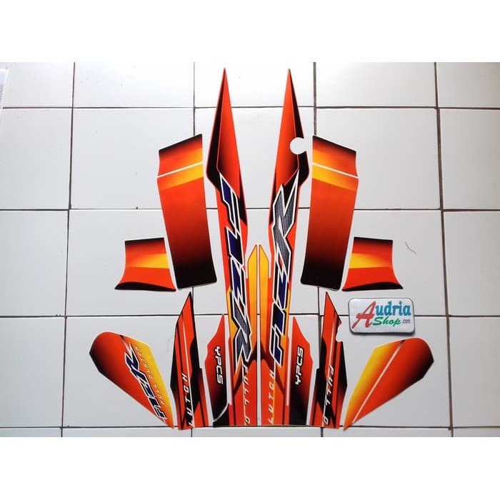 Yamaha F1ZR 2003 สีดํา-ส้ม สติ๊กเกอร์ติดมอเตอร์ไซค์ Striping