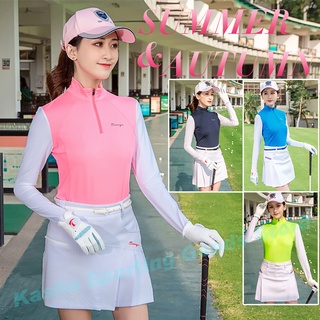 เสื้อกีฬากอล์ฟ แขนยาว แบบแห้งเร็ว สไตล์เกาหลี ยุโรป สําหรับผู้หญิง