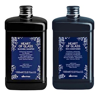 DAVINES HEART OF GLASS 1000 ML.แชมพู+ครีมนวดผม สำหรับผมทำสีทุกโทน ให้สีเด่นประกายชัดเจน