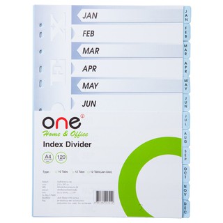 อินเด็กซ์กระดาษ (Jan-Dec) สีฟ้า (12แผ่น/ชุด) ONE Index Paper, Blue (Jan-Dec) (12 sheets / set) ONE