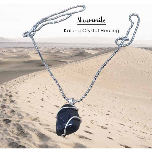 สร้อยคอหินคริสตัล Healing Nuummite (LBP66)