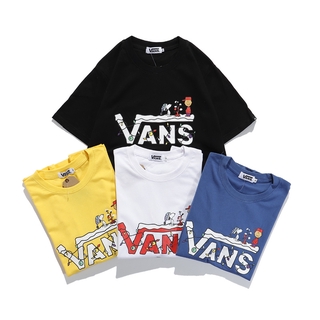 เสื้อยืดแขนสั้น ผ้าฝ้าย พิมพ์ลาย Vans V301 # เสื้อยืด สําหรับคู่รัก