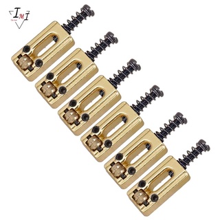 6 Pcs Metal Guitar Bridge Saddle Ball Roller String Tremolo Bridge Saddles for Electric Guitar Replacement Parts,Gold