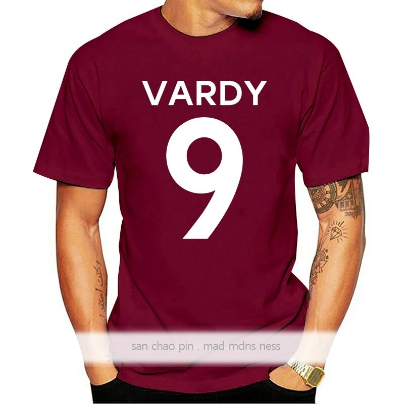 [COD]เสื้อยืดแขนสั้น ผ้าฝ้าย พิมพ์ลาย Jamie Vardy 9 Club Player Style Royal สีขาว แฟชั่นฤดูร้อน