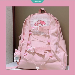 Sanrio My Melody Kuromi กระเป๋าเป้สะพายหลัง กระเป๋านักเรียน กระเป๋าถือ ความจุขนาดใหญ่ [GM]