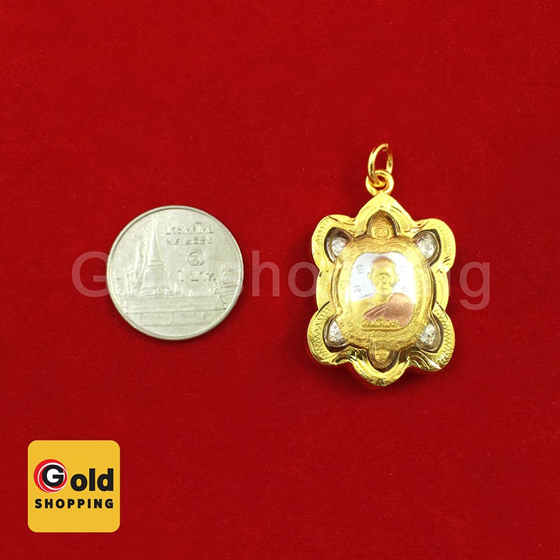 จี้ทองรูปเต่าหลวงปู่หลิว จี้พระ จี้หลวงปู่หลิว ขนาด 2 x 2.7 cm เสริมดวงบารมี โชคลาภ อายุยืน หายจากโรคภัยไข้เจ็บ ฟรีถุงกำ