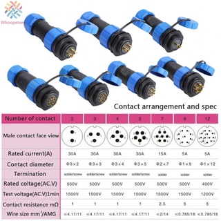 WHOOPS~SP21 IP68 Waterproof 2,3,4,5,6,7,9 Pin Plug And Socket Inline Connector Aviation#whoopstore