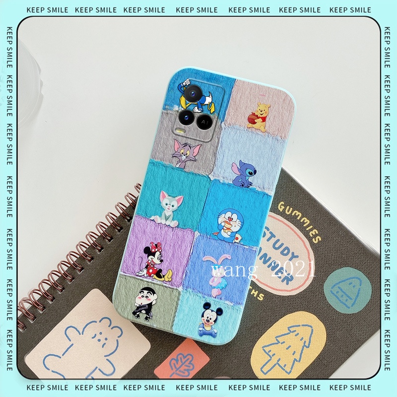 In Stock Classic Cartoon Case เคส Vivo Y21T Y33T Y21G Y21A Y21e Y21 Y21s Y33s V23 V23e 5G 4G Colorful Lattice Pattern Casing Lens Protection Anti-fall Soft Case 2022 เคสโทรศัพท #8