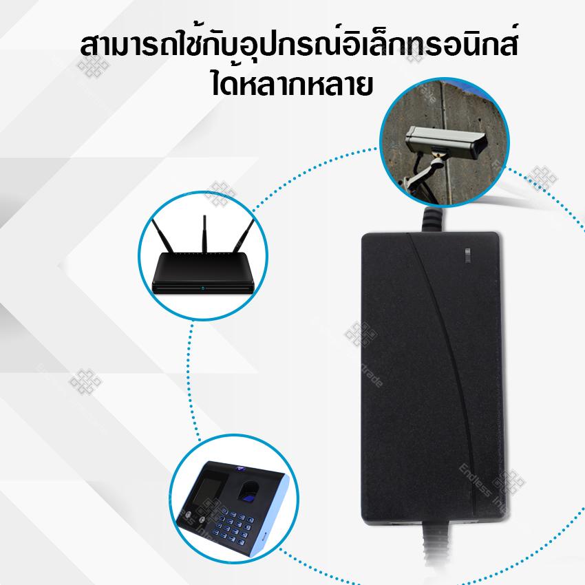 คุณภาพสูง Power Converter Adapter (อะแดปเตอร์) 12V 5A Transformer สำหรับกล้องวงจรปิดหรืออุปกรณ์อิเล็กทรอนิกส์,สายยาว 90