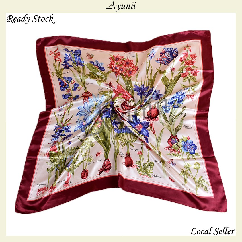 Ayunii Tudung Hijab Bawal Satin Scarf 90cm x 90cm (P322, P323)