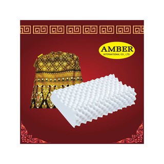 AMBER หมอนยางพารา รุ่น มาสสาสคอนทัวร์ สีขาว หมอน หมอน เครื่องนอน บ้าน