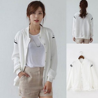 (สินค้าพร้อมส่งค่ะ) เสื้อแฟชั่น jacket เกาหลี แขนยาว คอกลม