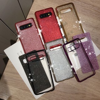 เคสเคสโทรศัพท์มือถือลายกลิตเตอร์สําหรับ Samsung S 10 E S 10 + S 9 S 7 Edge S 8 Note 9 Note 8