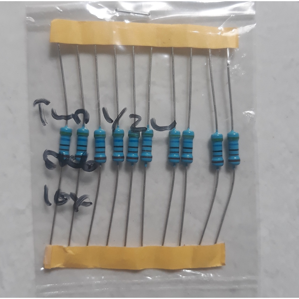 10 ชิ้น - ตัวต้านทาน 0.5 วัตต์ - 1K 1K2 1.2K 1.5K 1K5 1.8K 1K8 2K 2.2K 2K2 2K7 2.7K 3K9 4.7K 5K 1K 5