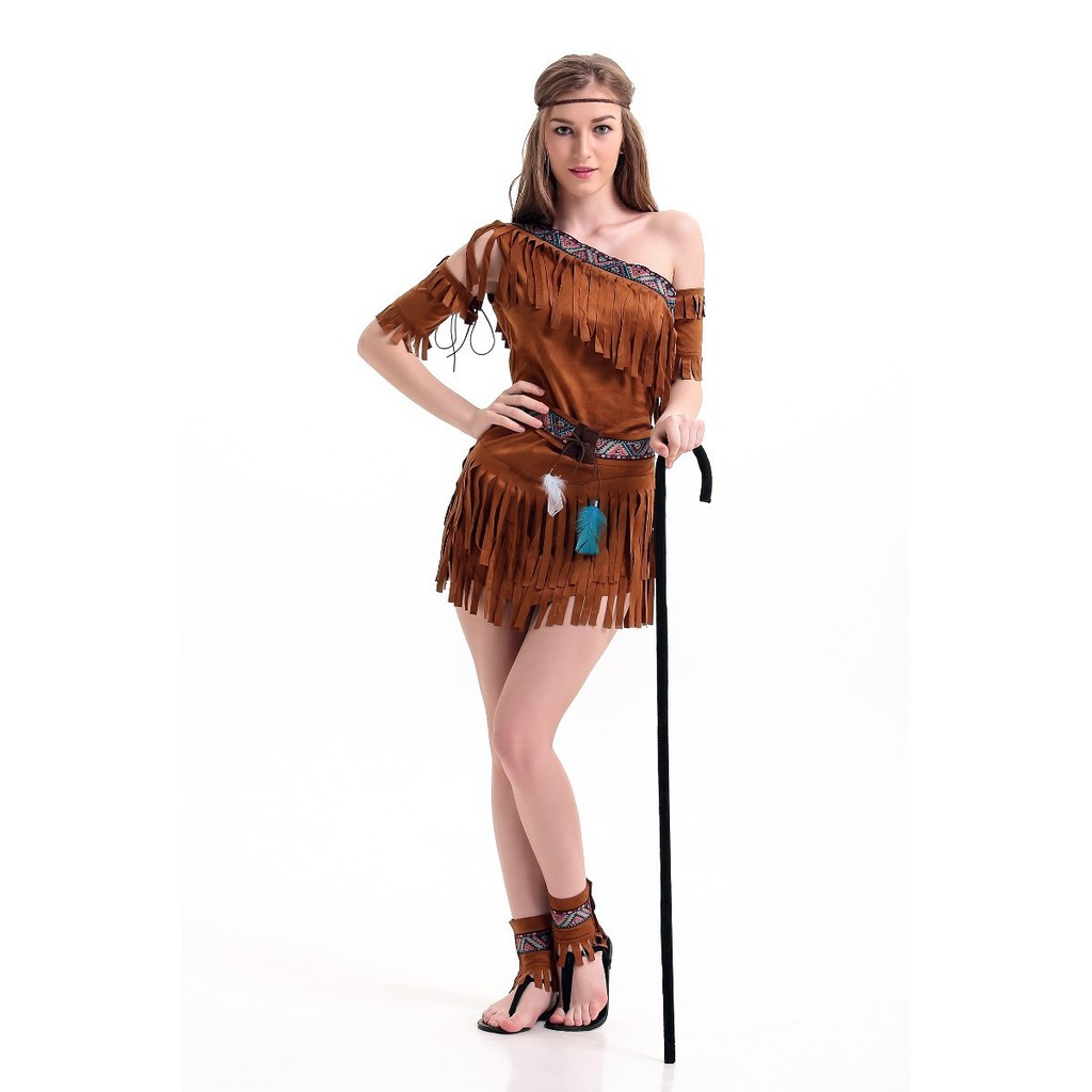 Native American Lady Pocahontas Indian Princess Western Fancy Dress Costume New