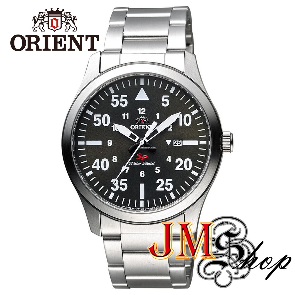 Orient Flight Black Dial Mens นาฬิกาข้อมือผู้ชาย สแตนเลส รุ่น FUNG2001B (สีเงิน)