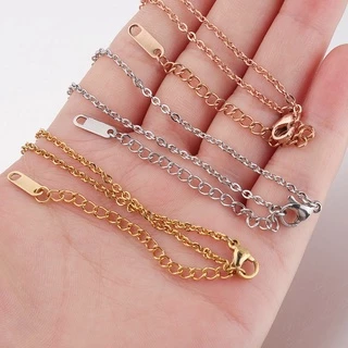 สร้อยข้อมือโซ่ สเตนเลส สีโรสโกลด์ DIY อุปกรณ์เสริม