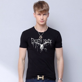 เสื้อยืดผ้าฝ้าย แขนสั้น พิมพ์ลายการ์ตูนญี่ปุ่น Death Note Menga Silhouette Master Notes ILikof94JDdbff51 สําหรับผู้ชายสา