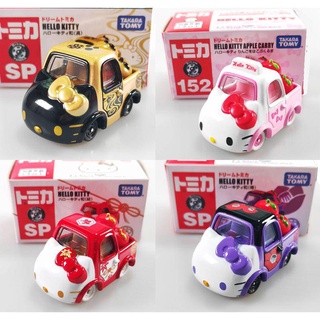 TOMICA TAKARA TOMY Sanrio truck Hello Kitty KT Cat สีชมพูสีแดงทองสีม่วงโมเดลรถของเล่นสำหรับเด็ก