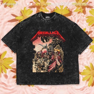 เสื้อยืดผ้าฝ้ายพิมพ์ลายขายดี เสื้อยืด พิมพ์ลาย Metallica OVERSIZE WASHING | เสื้อยืด ขนาดใหญ่ | เสื้อยืด พิมพ์ลายซักผ้า