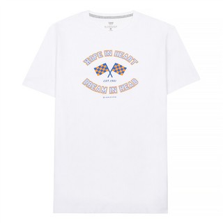 ผ้าฝ้าย 100%GIORDANO เสื้อยืดผู้ชายแขนสั้น - Mens Printed Tees 01090451S-3XL