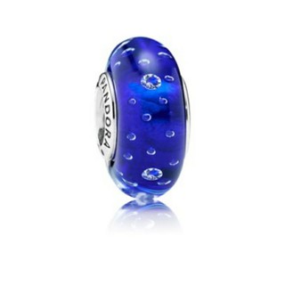 (พร้อมส่ง)*New*Pandora Royal Blue Fizzle Murano