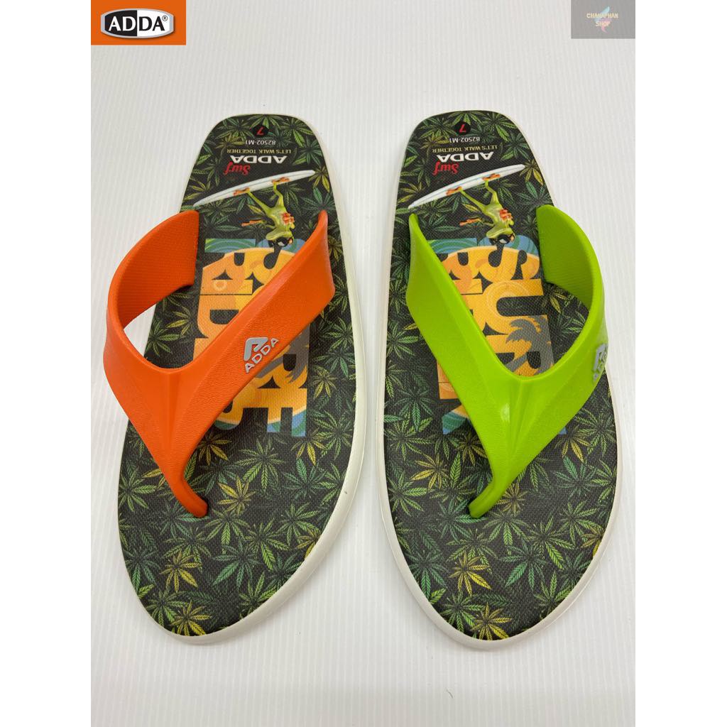 ADDA Surf รองเท้าแตะหนีบ รองเท้าลำลอง สำหรับผู้ชาย ผู้หญิง รุ่น82502-M1 สีส้ม/สีเขียว SIZE 7-9