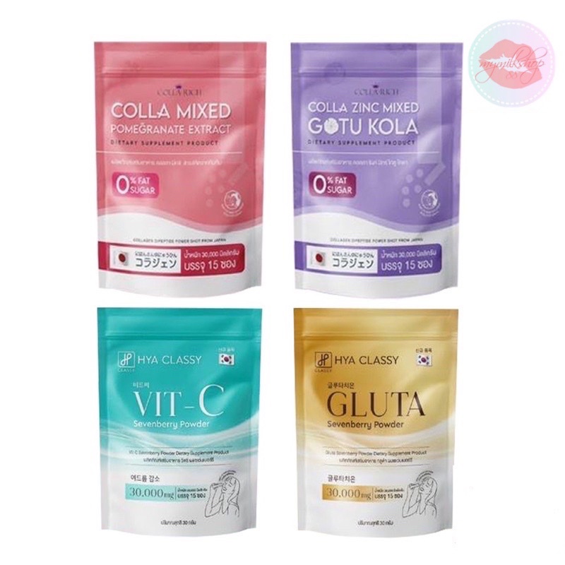 🥇กลูต้ากรอกปาก Hya Classy Gluta / Vit-C กลูต้าวิตซี ไฮยาคลาสซี่ Collarich Hya classy คอลลาริช Colla 