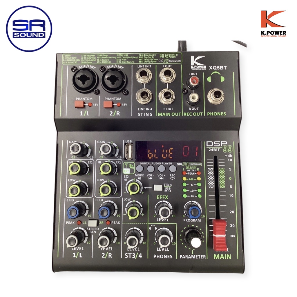ฟรีค่าส่ง K.POWER XQ5BT มิกเซอร์อนาล็อก (ใช้ไฟรถยนต์ 12V ได้ ) XQ-5BT ZQ 5BT (สินค้าใหม่ของแท้100%ศูนย์ไทย/มีหน้าร้าน)