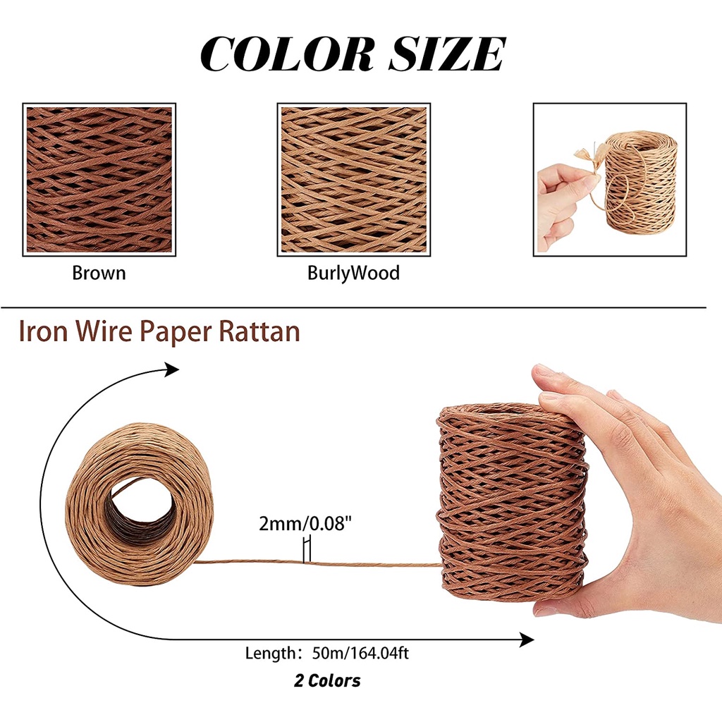 Beebeecraft Floral Bind Wire 2 Rolls 2mm in Diameter 164 Feet Vine Wire