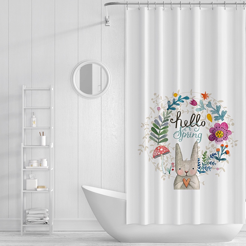 แนะนำ ผ้าม่าน ผ้าม่านอาบน้ำ โพลีเอสเตอร์ กระบองเพชร นกกระเรียน ลายกระต่าย ห้องอาบน้ำ ม่านแขวนกันน้ำ ตกแต่ง ผ้าม่านป้องกันเชื้อรา ราคาพิเศษ มีเก็บเงินปลายทาง