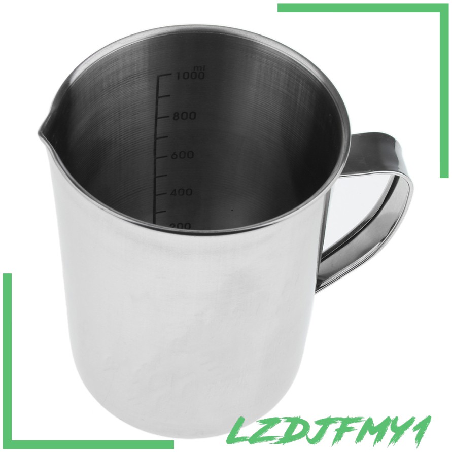 1L Stainless Steel Coffee Milk Large Measuring Jug Measure Cup for Cafe Lab