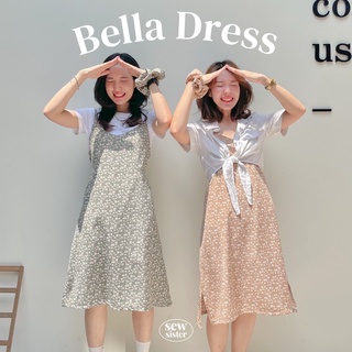 Bella dress เดรสสายเดี่ยวลายดอกไม้ ใส่ได้2ทาง พร้อมส่ง 3 สี