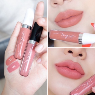 SET GLOSS MYCA Q2+M6(เซ็ตคู่ 2 ชิ้น)กลอสเนื้อแมท สีสันสวยงาม เนื้อสัมผัสนุ่มเนียนละเอียด เกลี่ยง่าย กันน้ำ ไม่ติดแมส