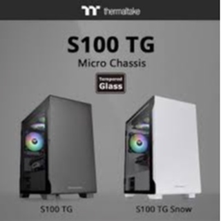 เคสคอมพิวเตอร์ ThermalTake S100 TG Snow ,S100 mATX Tempered Glass ขนาด mATX Case (NP) มีให้เลือก 2สี ขาวและดำ