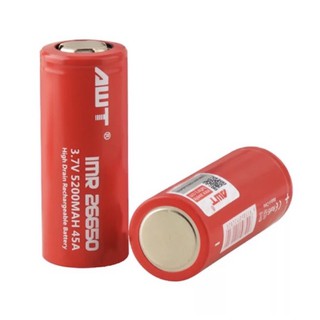 AWT IMR26650 5200mAh 3.7V 45A ของแท้ ได้ถ่าน2ก้อน