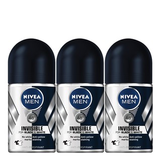 Nivea Deo Black&amp;White Rollon For Men นีเวีย ดีโอ แบล็ค&amp;ไวท์ โรลออน ฟอร์เมน ไม่ทิ้งคราบขาว สำหรับผู้ชาย (สินค้ามีตัวเลือ)